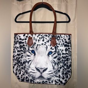 Blue eyed tiger canvas bag